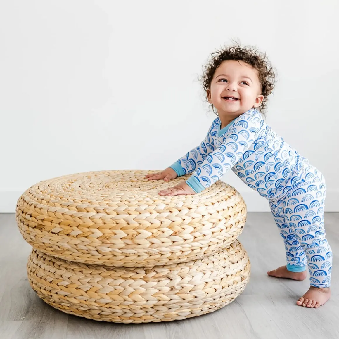 Little Sleepies Two-Piece Bamboo Viscose Pajama Set - Blue Rainbows, 2T