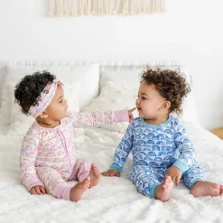 Little Sleepies Two-Piece Bamboo Viscose Pajama Set - Blue Rainbows, 3T