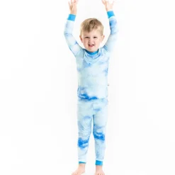 Little Sleepies Two-Piece Bamboo Viscose Pajama Set - Blue Watercolor, 12 - 18 months