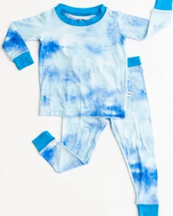 Little Sleepies Two-Piece Bamboo Viscose Pajama Set - Blue Watercolor, 18 - 24 months