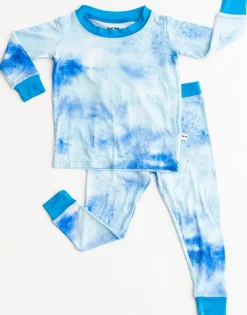 Little Sleepies Two-Piece Bamboo Viscose Pajama Set - Blue Watercolor, 2T