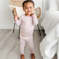 Little Sleepies Two-Piece Bamboo Viscose Pajama Set - Pastel Rainbows, 2T