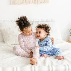 Little Sleepies Two-Piece Bamboo Viscose Pajama Set - Pastel Rainbows, 2T