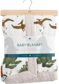 Little Unicorn Cotton Muslin Baby Blanket - Dino Friends