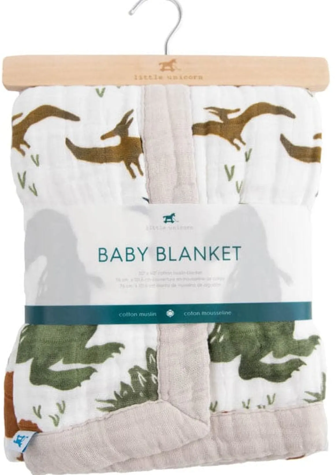 Little Unicorn Cotton Muslin Baby Blanket - Dino Friends