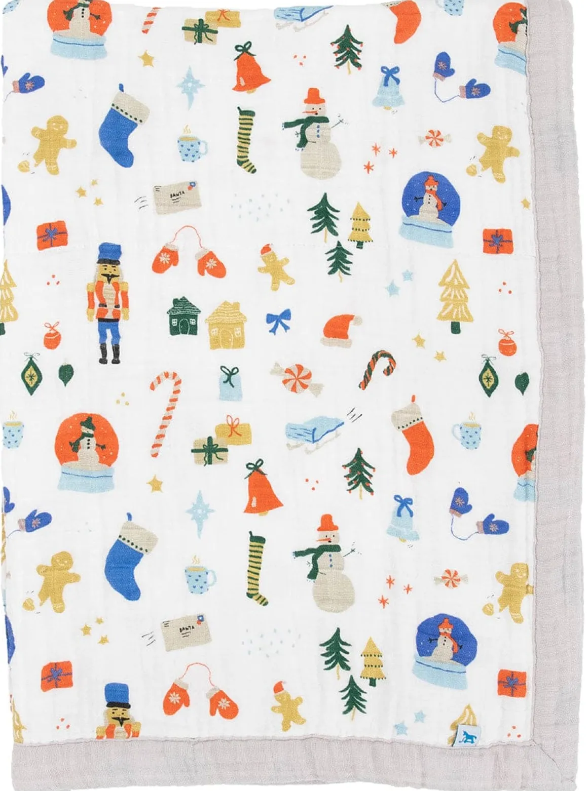 Little Unicorn Cotton Muslin Baby Quilt - Christmas Time