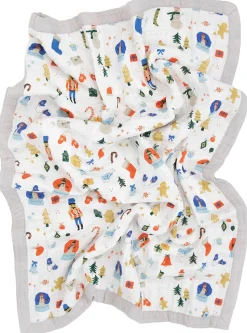 Little Unicorn Cotton Muslin Baby Quilt - Christmas Time
