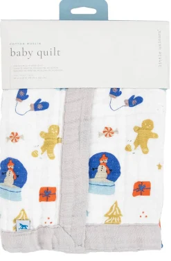 Little Unicorn Cotton Muslin Baby Quilt - Christmas Time