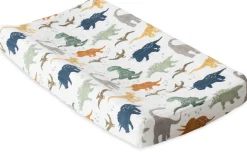 Little Unicorn Cotton Muslin Changing Pad Cover - Dino Friends