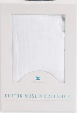 Little Unicorn Cotton Muslin Fitted Crib Sheet - White