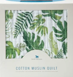 Little Unicorn Cotton Muslin Quilt - Tropical Leaf