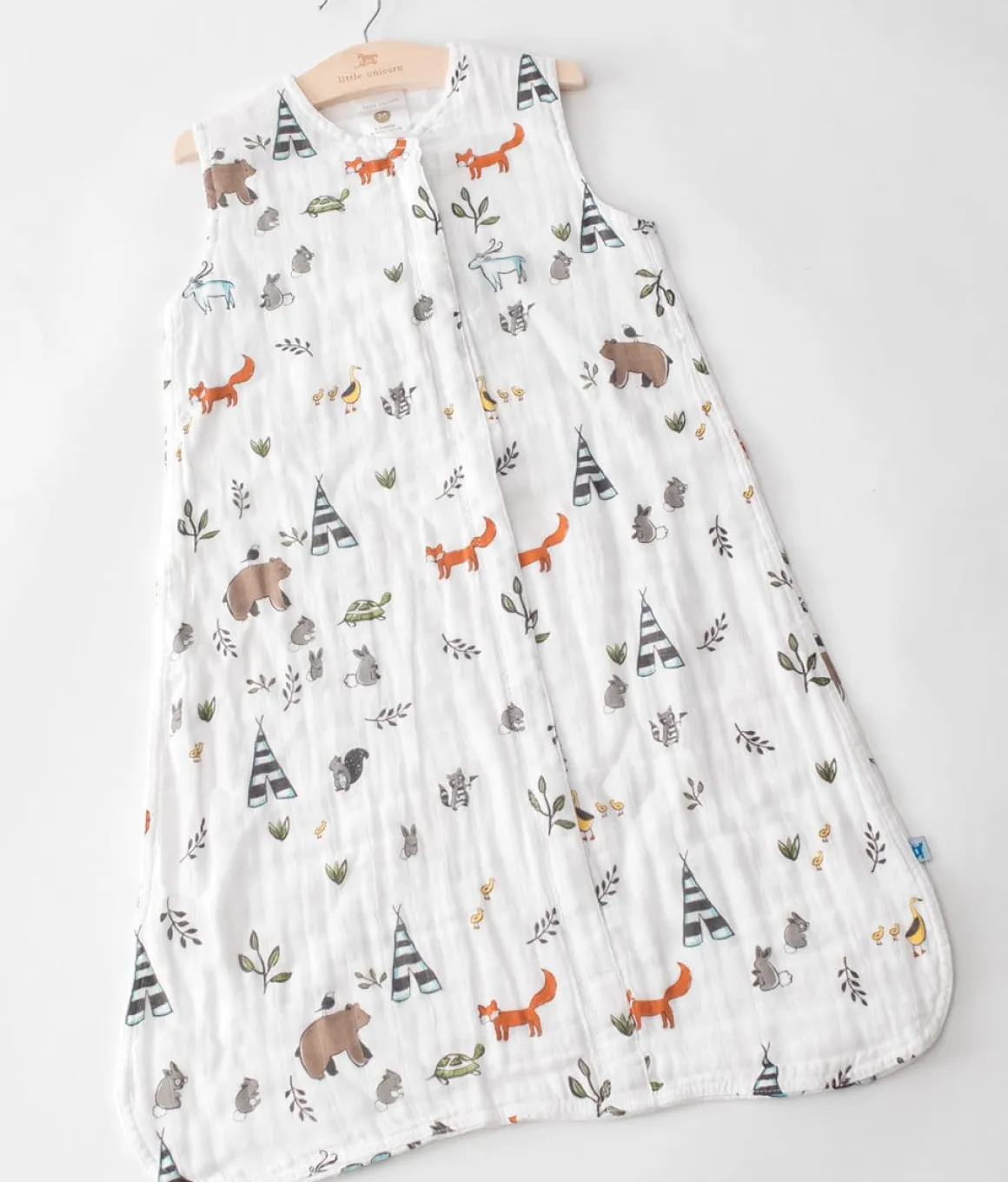 Little Unicorn Cotton Muslin Sleep Bag, Medium - Forest Friends