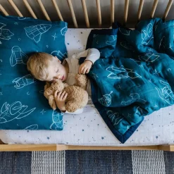 Little Unicorn Cotton Muslin Toddler Bedding 3 Piece Set - Blast Off