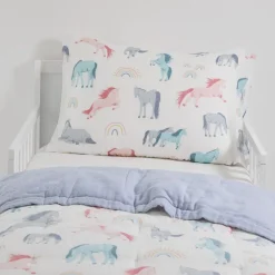 Little Unicorn Cotton Muslin Toddler Bedding 3 Piece Set - Unicorns