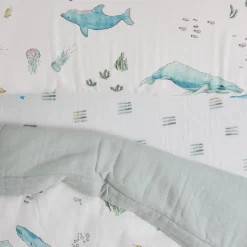 Little Unicorn Cotton Muslin Toddler Bedding 3 Piece Set - Whales