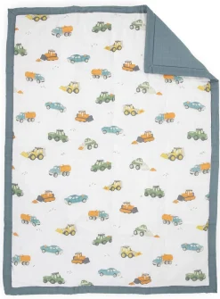 Little Unicorn Cotton Muslin Toddler Comforter - Work Trucks