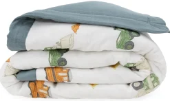 Little Unicorn Cotton Muslin Toddler Comforter - Work Trucks