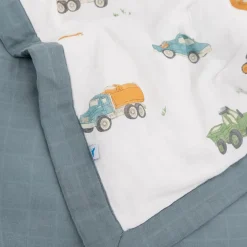 Little Unicorn Cotton Muslin Toddler Comforter - Work Trucks