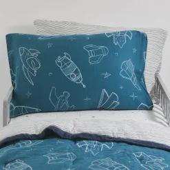 Little Unicorn Cotton Muslin Toddler Pillowcase, 2 Pack - Blast Off