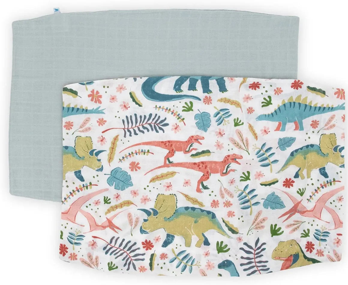 Little Unicorn Cotton Muslin Toddler Pillowcase, 2 Pack - Boho Dino