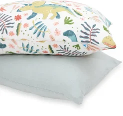 Little Unicorn Cotton Muslin Toddler Pillowcase, 2 Pack - Boho Dino