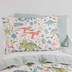 Little Unicorn Cotton Muslin Toddler Pillowcase, 2 Pack - Boho Dino