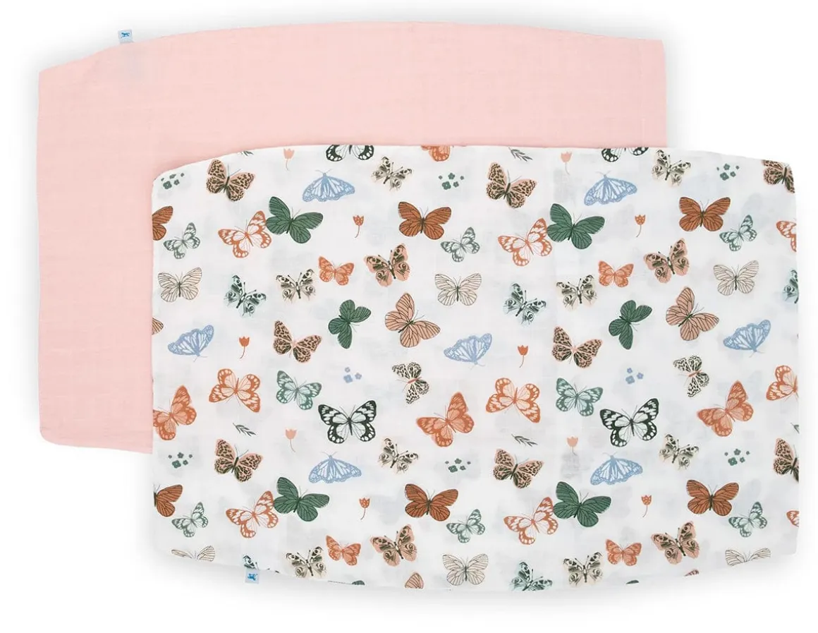 Little Unicorn Cotton Muslin Toddler Pillowcase, 2 Pack - Butterflies