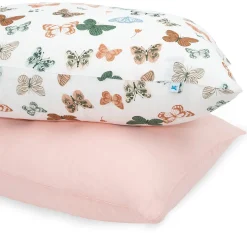 Little Unicorn Cotton Muslin Toddler Pillowcase, 2 Pack - Butterflies