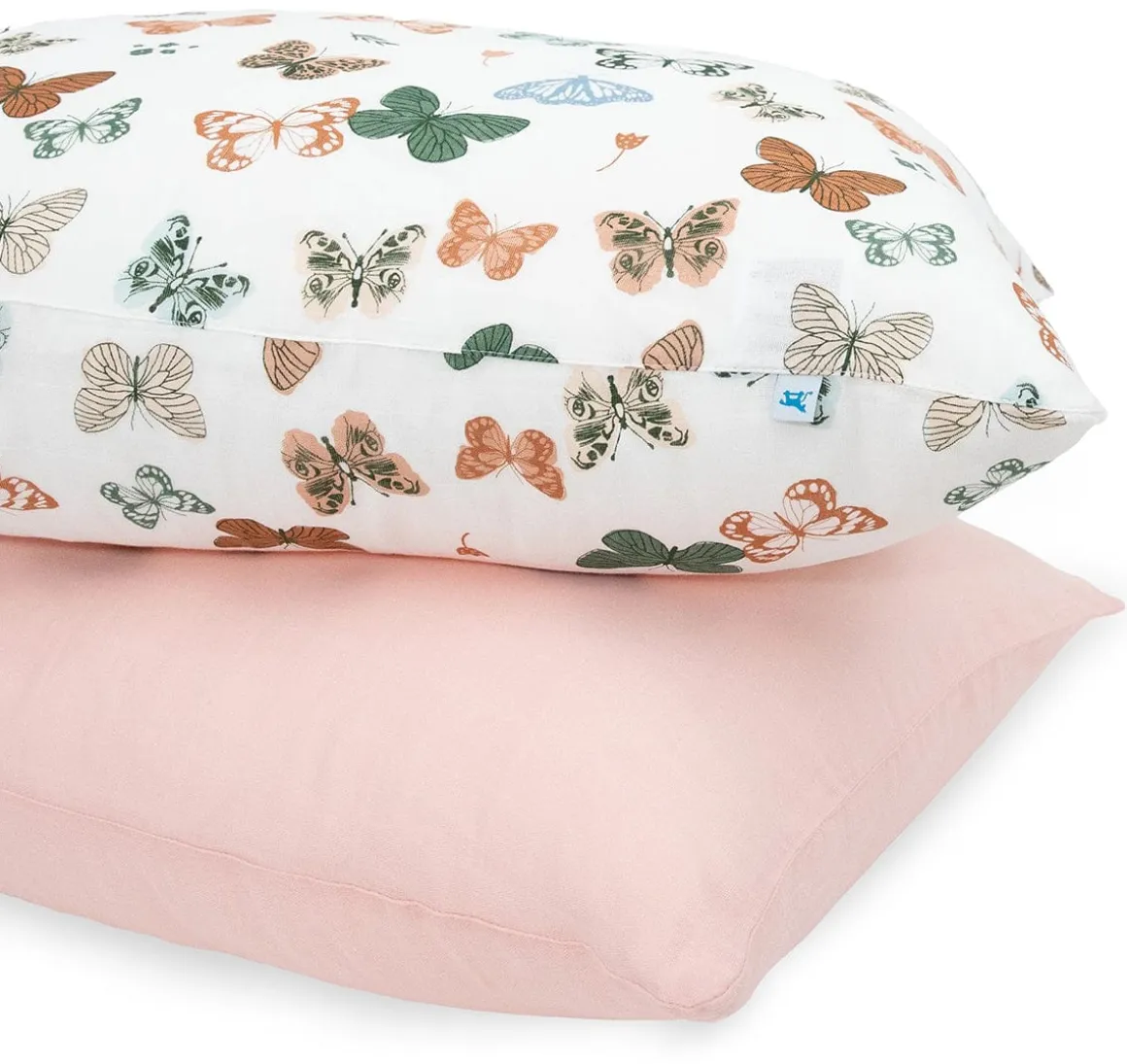Little Unicorn Cotton Muslin Toddler Pillowcase, 2 Pack - Butterflies