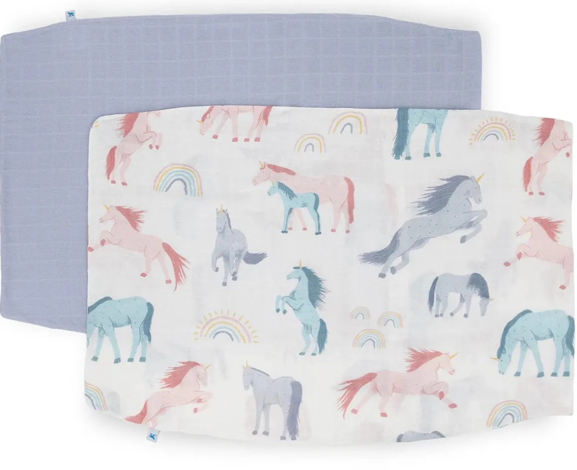 Little Unicorn Cotton Muslin Toddler Pillowcase, 2 Pack - Unicorns