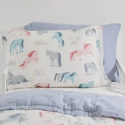 Little Unicorn Cotton Muslin Toddler Pillowcase, 2 Pack - Unicorns