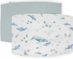 Little Unicorn Cotton Muslin Toddler Pillowcase, 2 Pack - Whales