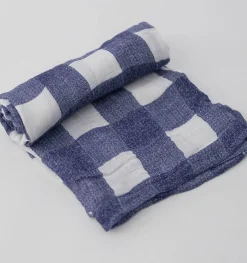 Little Unicorn Deluxe Muslin Swaddle - Blue Plaid