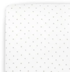 Little Unicorn Stretch Knit Crib Sheet - Grey Cross