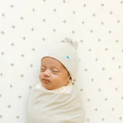 Little Unicorn Stretch Knit Crib Sheet - Grey Cross