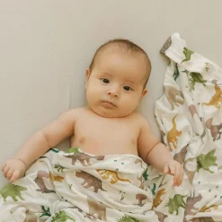 Little Unicorn Stretch Knit Crib Sheet - Pebble