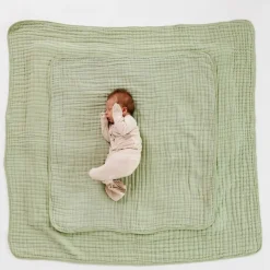 Lou Lou & Company Cloud Muslin Quilt - Sage, Large