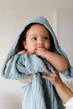 Lou Lou & Company Infant Hooded Bath Towel - Steel