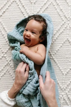 Lou Lou & Company Infant Hooded Bath Towel - Steel