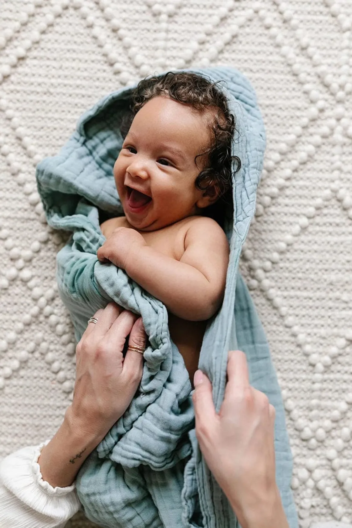 Lou Lou & Company Infant Hooded Bath Towel - Steel