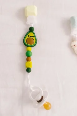 Loulou Lollipop Darling Pacifier Clip - Avocado