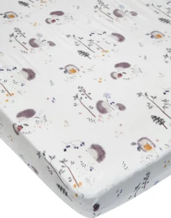 Loulou Lollipop Fitted Crib Sheet - Hedgehogs
