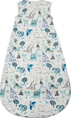 Loulou Lollipop Lightweight Muslin Sleep Bag - Dinosaurs (6-18 M)