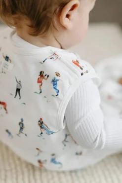 Loulou Lollipop Lightweight Muslin Sleep Bag, 0-6 m - Football