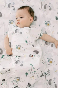 Loulou Lollipop Lightweight Muslin Sleep Bag, 6-18 m - Hedgehogs