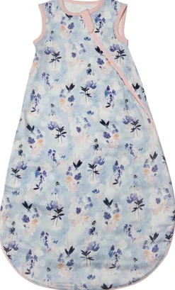 Loulou Lollipop Lightweight Muslin Sleep Bag, 6-18 m - Ink Floral