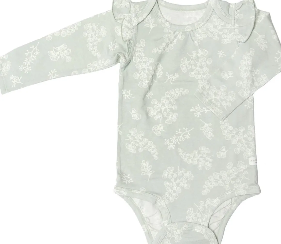 Loulou Lollipop Long Sleeve Bodysuit in TENCEL - Fern (0-3 M)