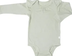 Loulou Lollipop Long Sleeve Bodysuit in TENCEL - Sage (6-12 M)