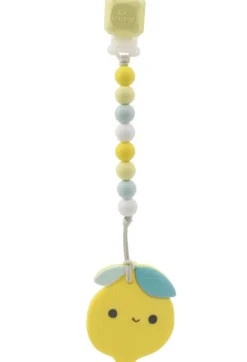 Loulou Lollipop Silicone Teether with Clip - Lemon