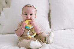 Loulou Lollipop Silicone Teether with Clip - Lemon